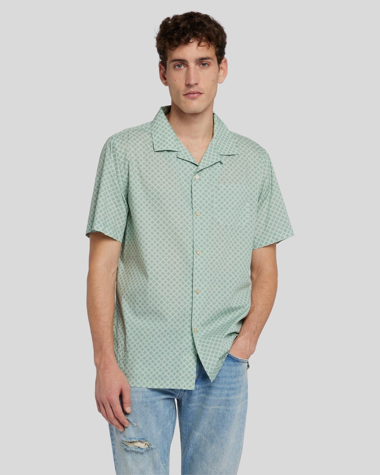 Geometric Print - Celadon